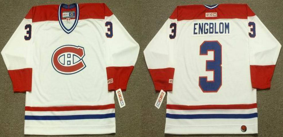 2019 Men Montreal Canadiens #3 Engblom White CCM NHL jerseys->montreal canadiens->NHL Jersey